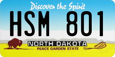 ND license plate HSM801