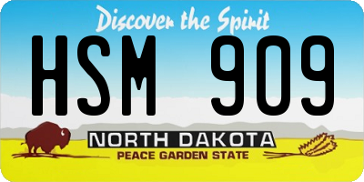 ND license plate HSM909