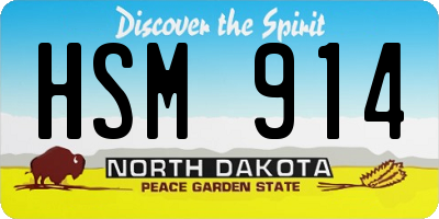 ND license plate HSM914