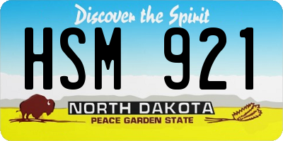 ND license plate HSM921