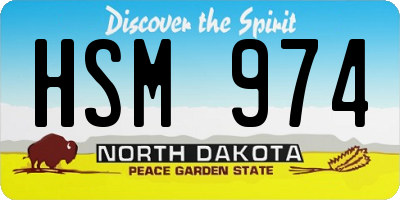 ND license plate HSM974