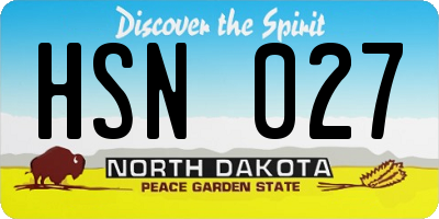 ND license plate HSN027