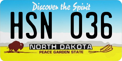 ND license plate HSN036