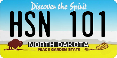 ND license plate HSN101