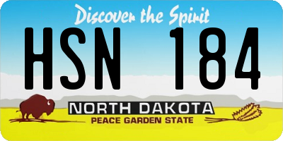 ND license plate HSN184