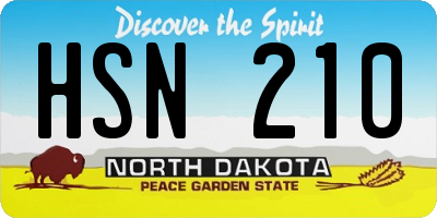 ND license plate HSN210