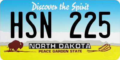 ND license plate HSN225