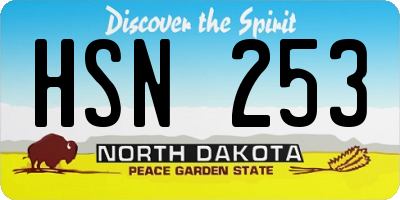 ND license plate HSN253