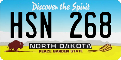 ND license plate HSN268