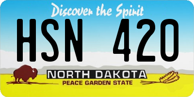 ND license plate HSN420