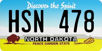 ND license plate HSN478