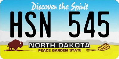 ND license plate HSN545