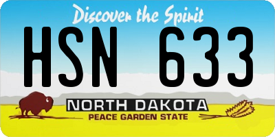 ND license plate HSN633