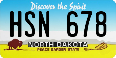 ND license plate HSN678