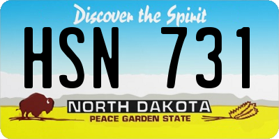 ND license plate HSN731