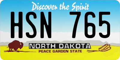 ND license plate HSN765