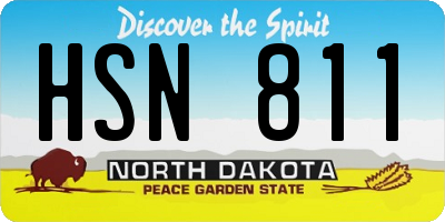 ND license plate HSN811