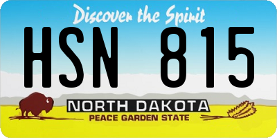 ND license plate HSN815