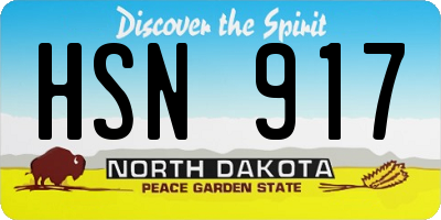 ND license plate HSN917