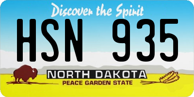 ND license plate HSN935