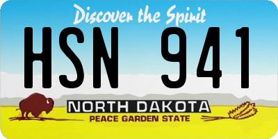 ND license plate HSN941