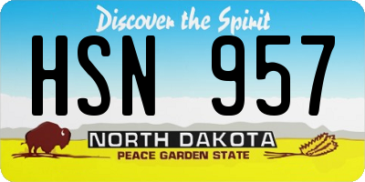 ND license plate HSN957