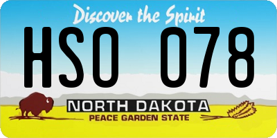 ND license plate HSO078