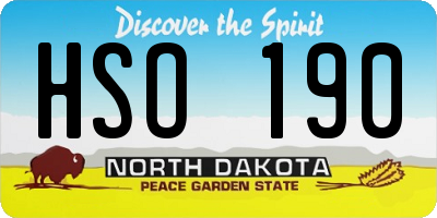 ND license plate HSO190