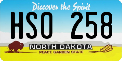 ND license plate HSO258
