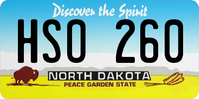 ND license plate HSO260