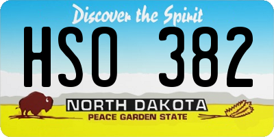 ND license plate HSO382