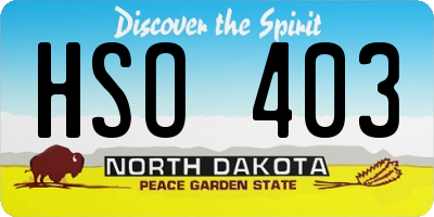 ND license plate HSO403