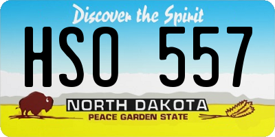 ND license plate HSO557
