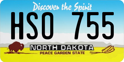 ND license plate HSO755