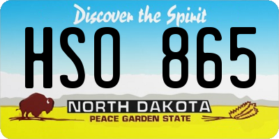 ND license plate HSO865