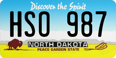 ND license plate HSO987