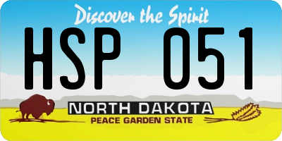 ND license plate HSP051