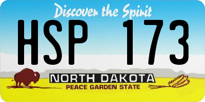 ND license plate HSP173