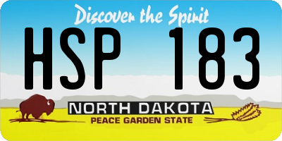 ND license plate HSP183