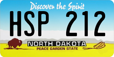 ND license plate HSP212