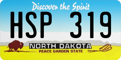 ND license plate HSP319