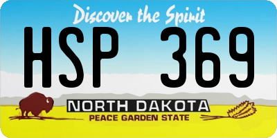 ND license plate HSP369