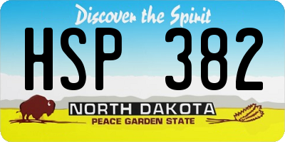 ND license plate HSP382