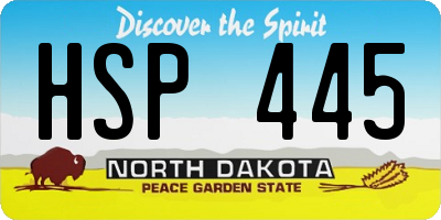 ND license plate HSP445