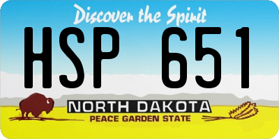ND license plate HSP651