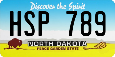 ND license plate HSP789