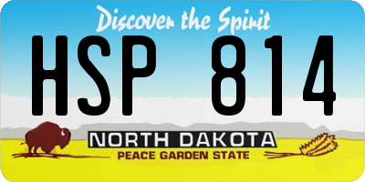 ND license plate HSP814