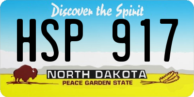 ND license plate HSP917
