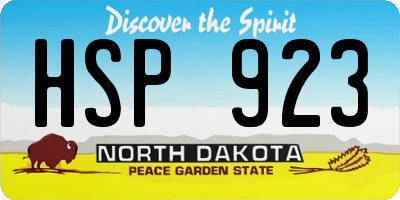 ND license plate HSP923