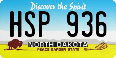 ND license plate HSP936